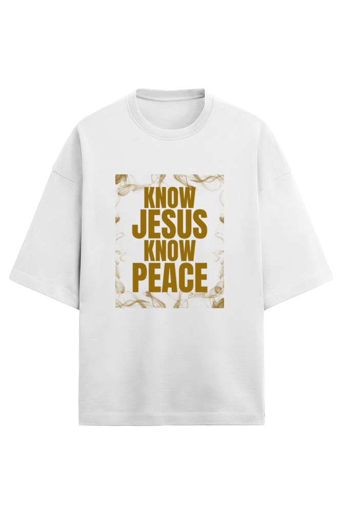 Know Jesus Know Peace Christian T-Shirt Front View – FaithRooted