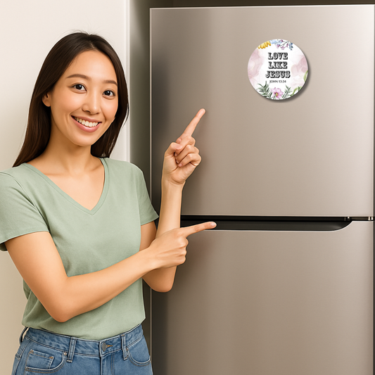 Love Like JESUS – Wooden Fridge Magnet (3.5 x 3.5 inch)