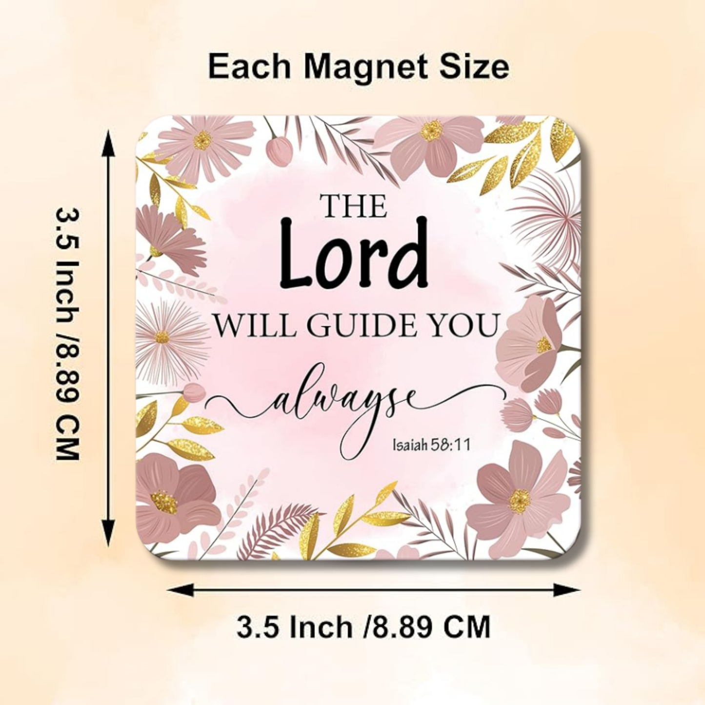 The LORD Will Guide You – Wooden Fridge Magnet (3.5 x 3.5 inch)