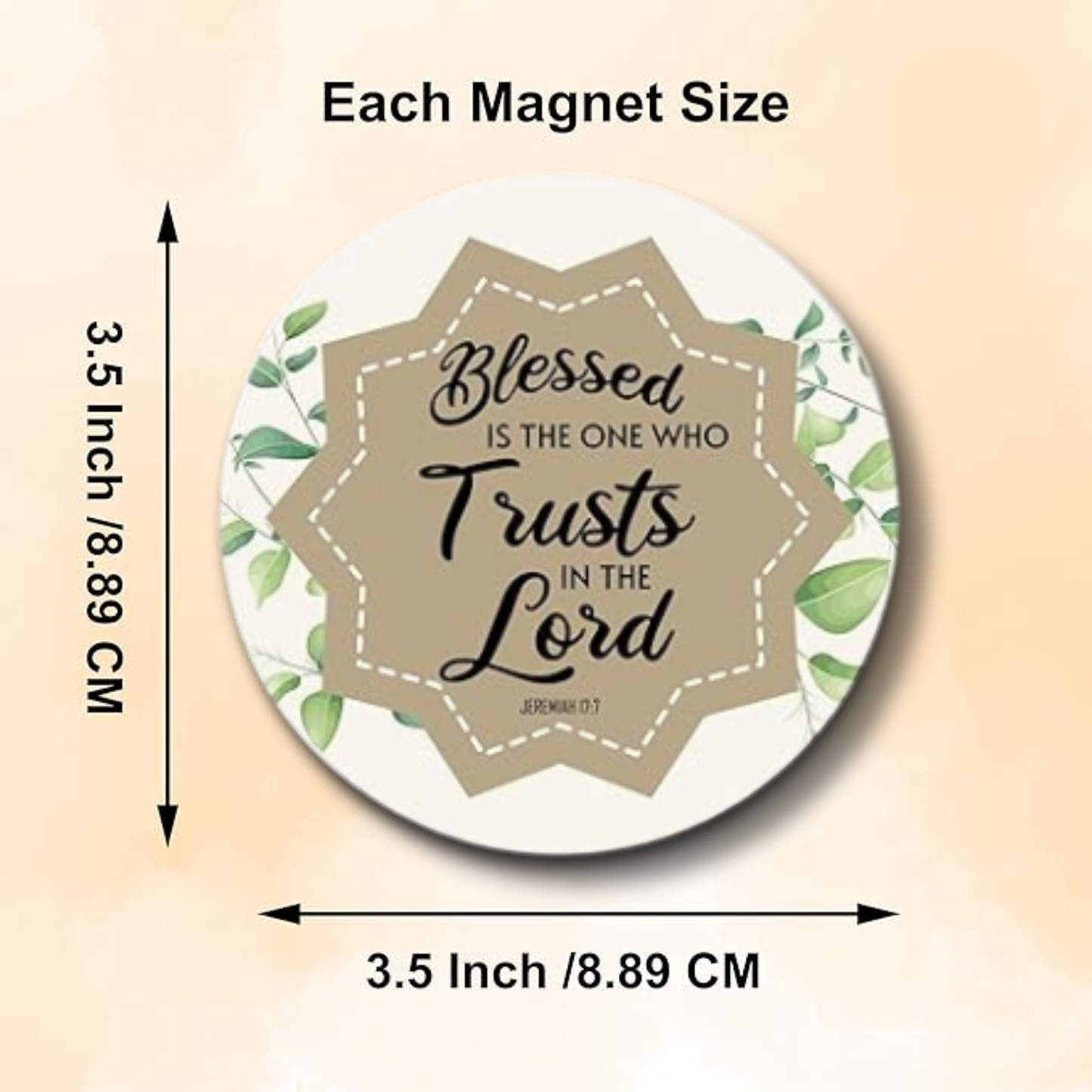 Blessed is the one who Trusts in the LORD – Wooden Fridge Magnet (3.5 x 3.5 inch)