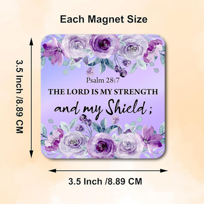 The Lord is my Strength  – Wooden Fridge Magnet (3.5 x 3.5 inch)
